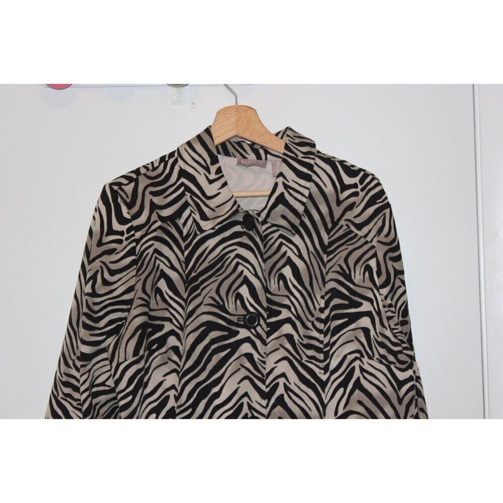 Chicos Zebra Print Button-Up Jacket Size 3x Women… - image 2
